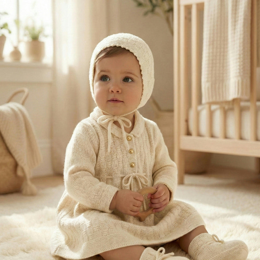 The Aspen Cashmere Baby Bonnet | Cream