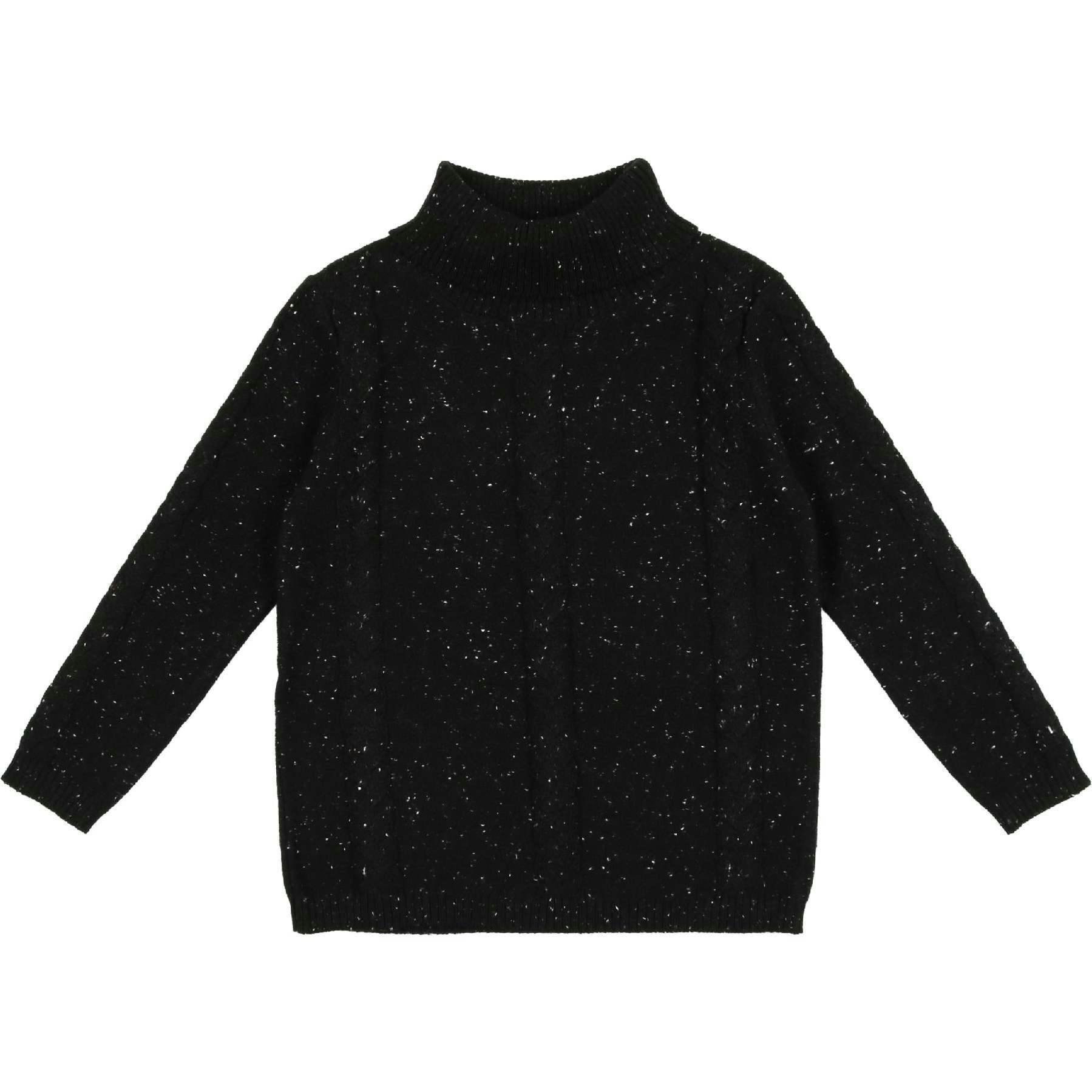 Cable Knit Ribbed Neck Sweater