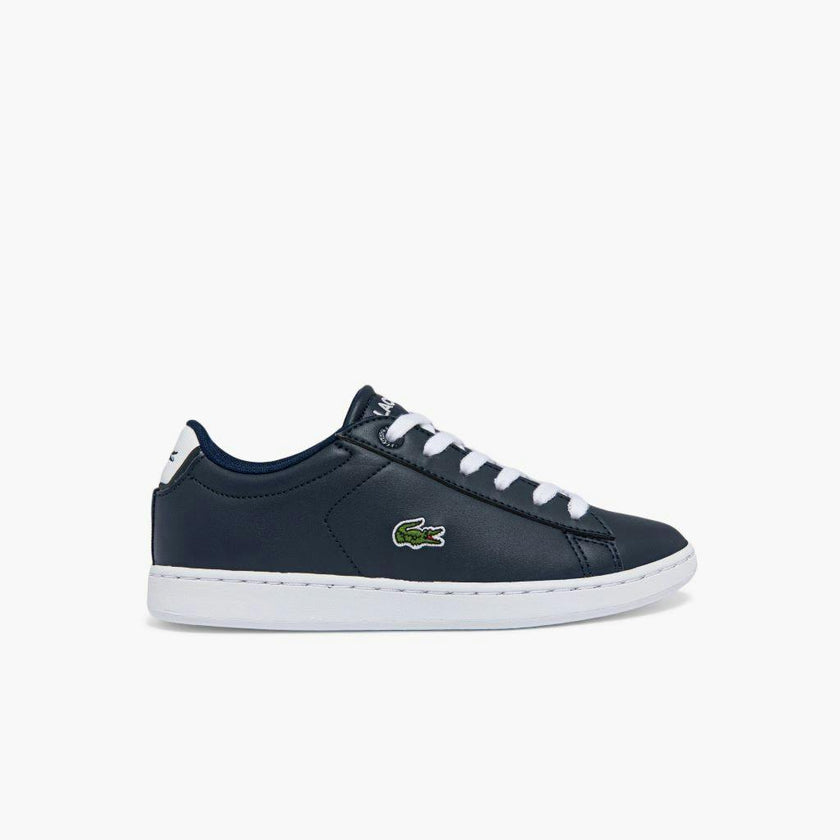 Navy Logo Leather Trainers