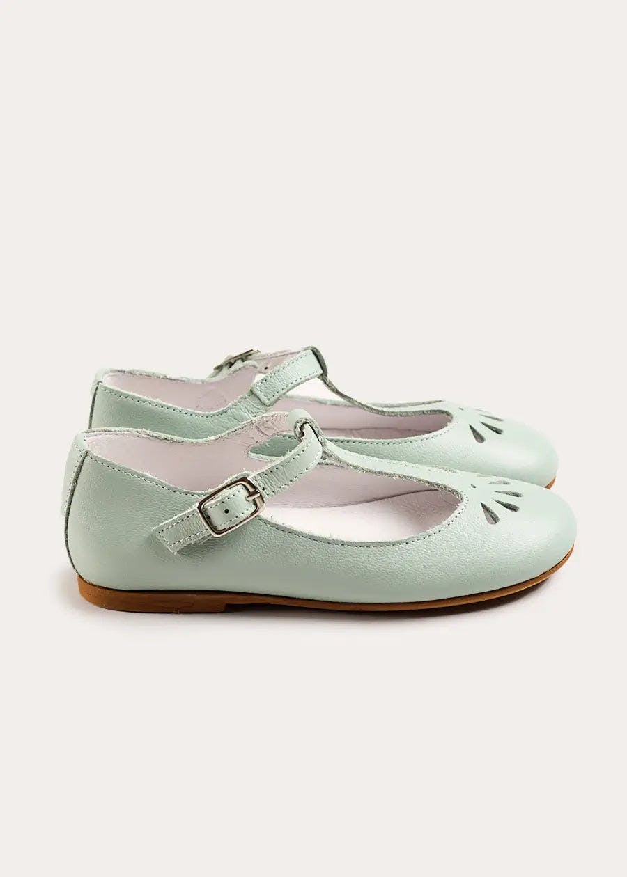 Petal Detail Charlotte Shoes in Mint (21-36EU)