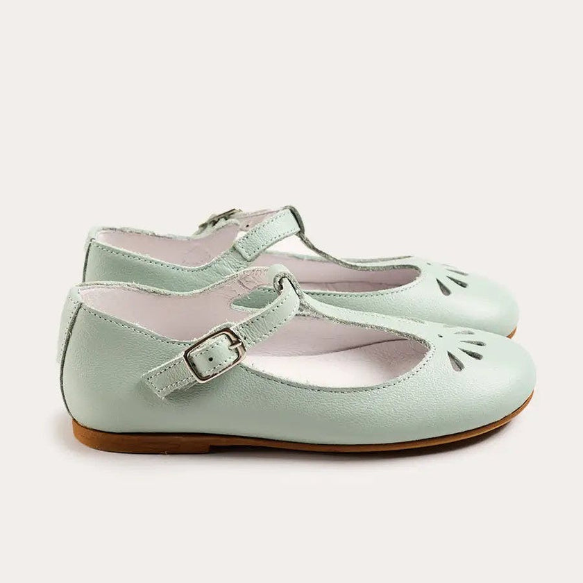 Petal Detail Charlotte Shoes in Mint (21-36EU)
