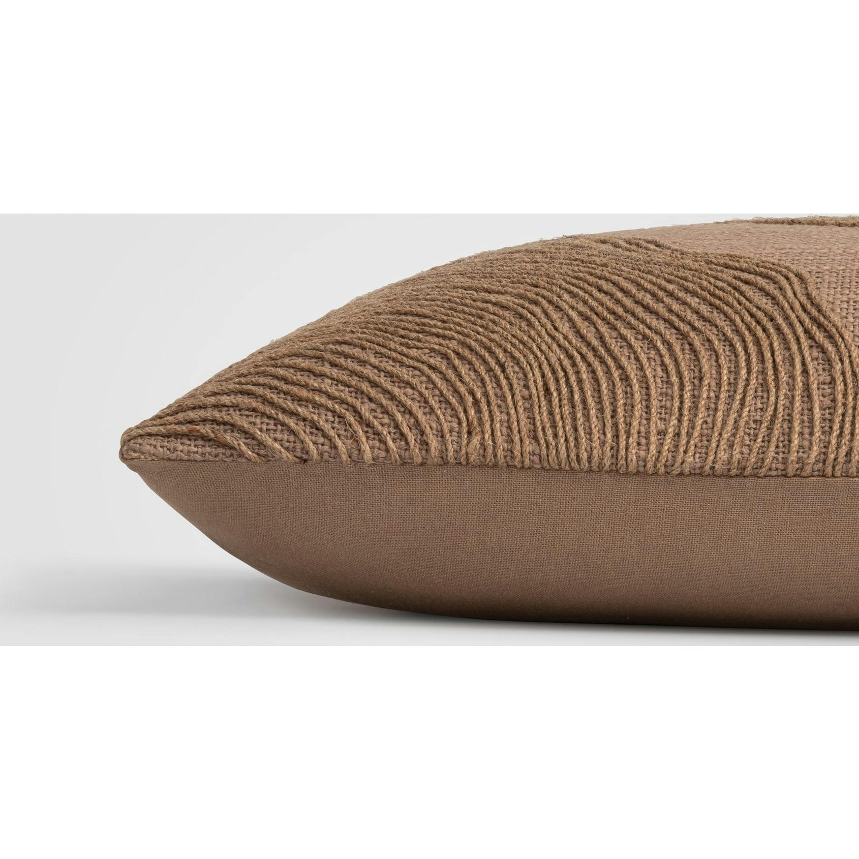 Jute Terrain Beige Textured Woven Throw Pillow