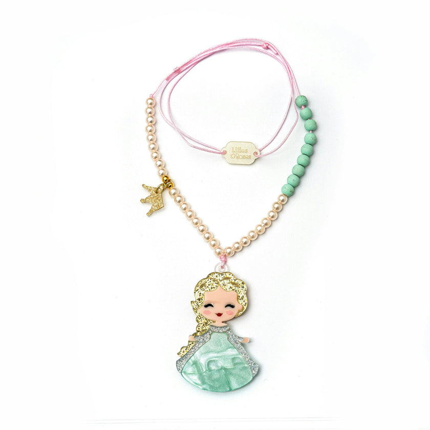 Cute Doll Light Green Dress Necklace