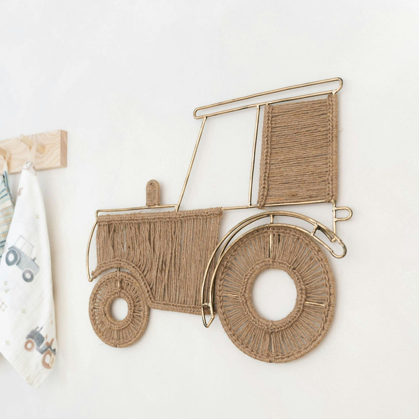 Charlie Farmhouse Jute Tractor Wall Decor