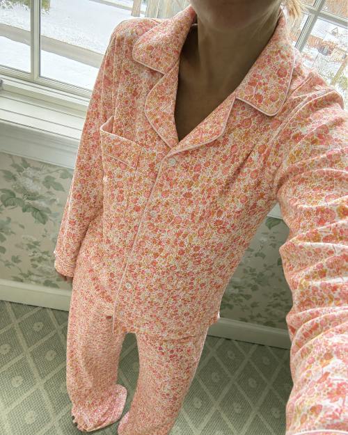 Marigolds Women's Button Front Long Pajama Set