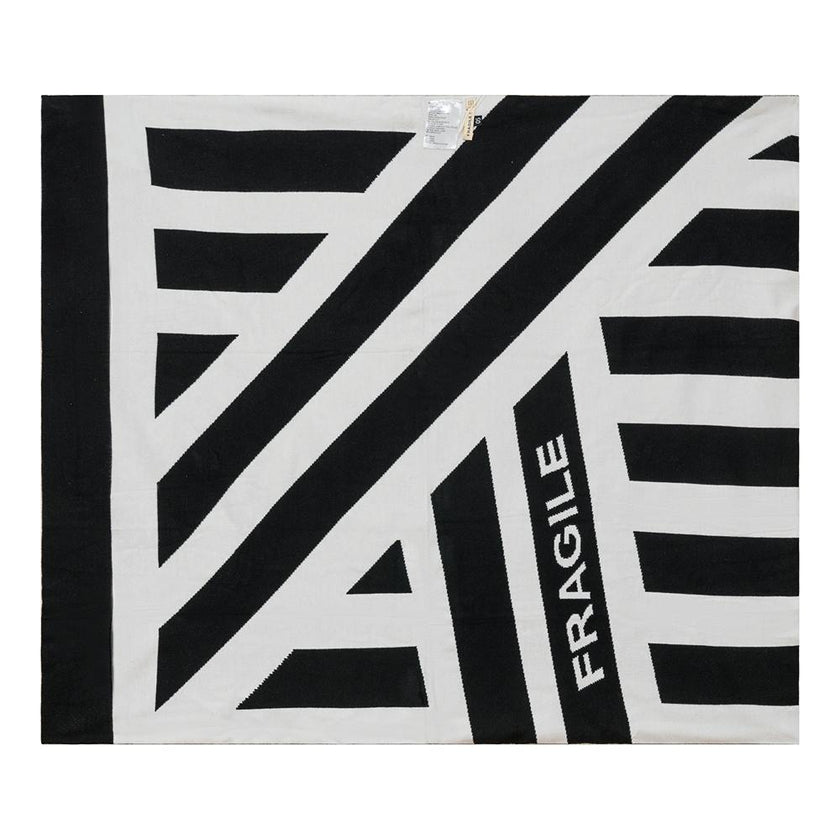 Pattern Knit Blanket Black/Off White