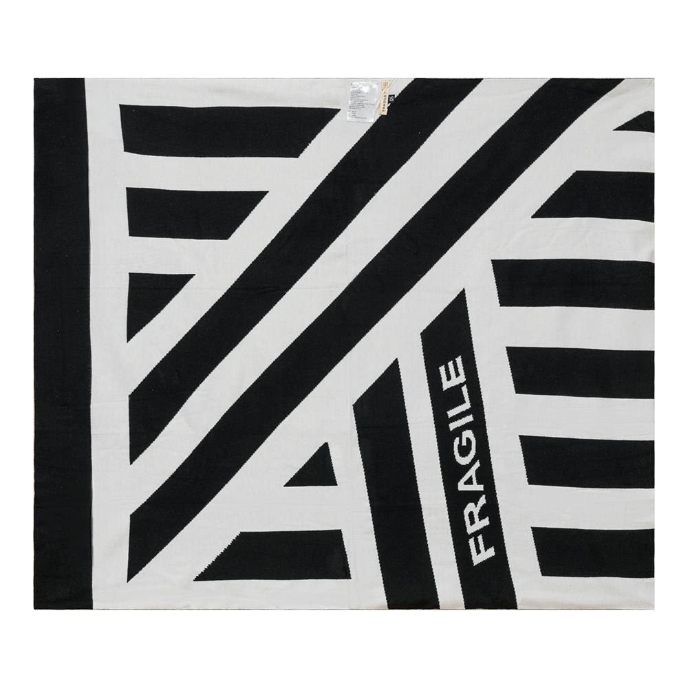 Pattern Knit Blanket Black/Off White