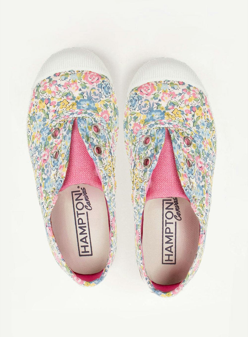Hampton Canvas Plum Print Plimsolls in Emma Georgina