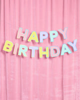Happy Birthday Banner - pastel iridescent garland