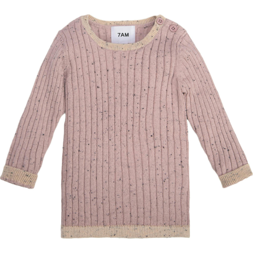Ribbed Knit Long Sleeve Retro Top