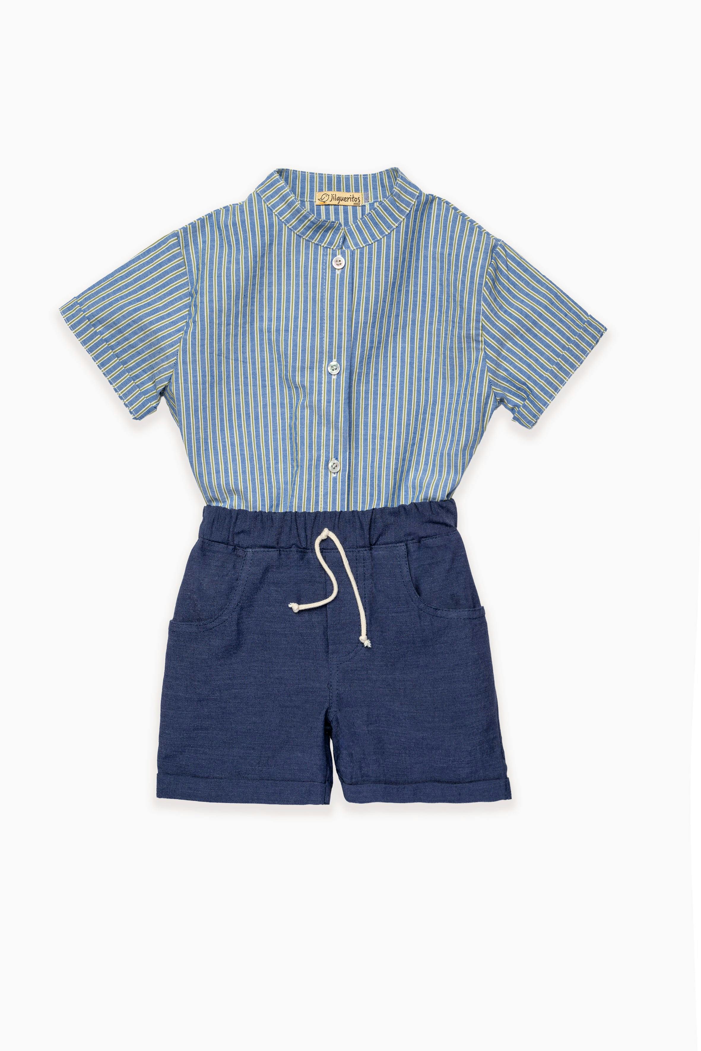 Flor Azul Boy Short Set