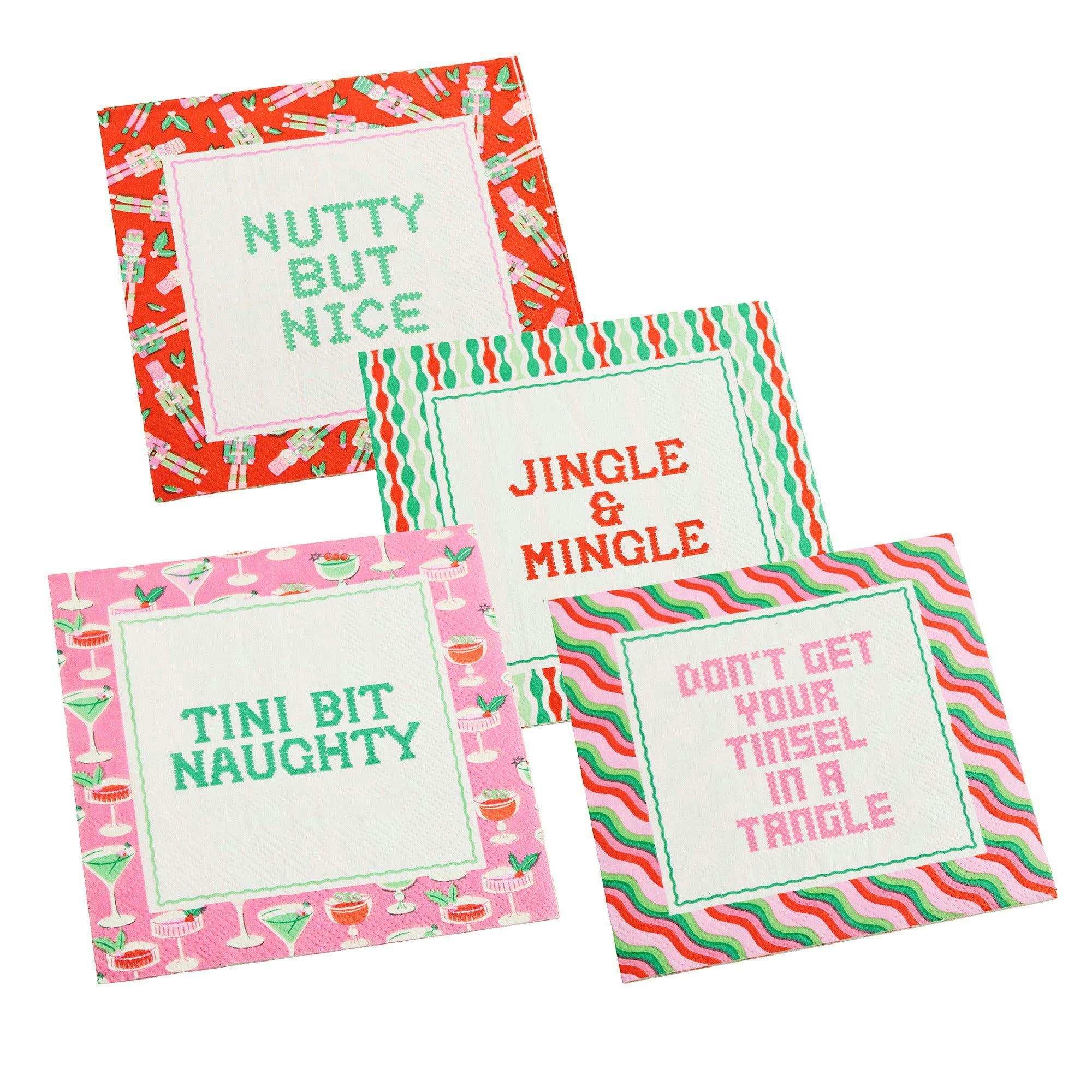 Packed Party Holiday Sayings Paper Napkins (set of 40)