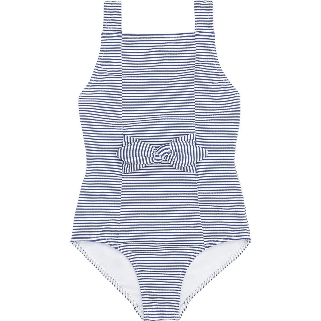 Girls Harbor Stripe Tie-Front One Piece