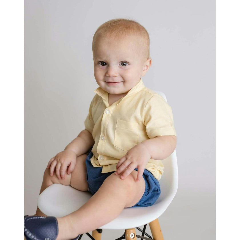 Blue Linen Diaper Cover