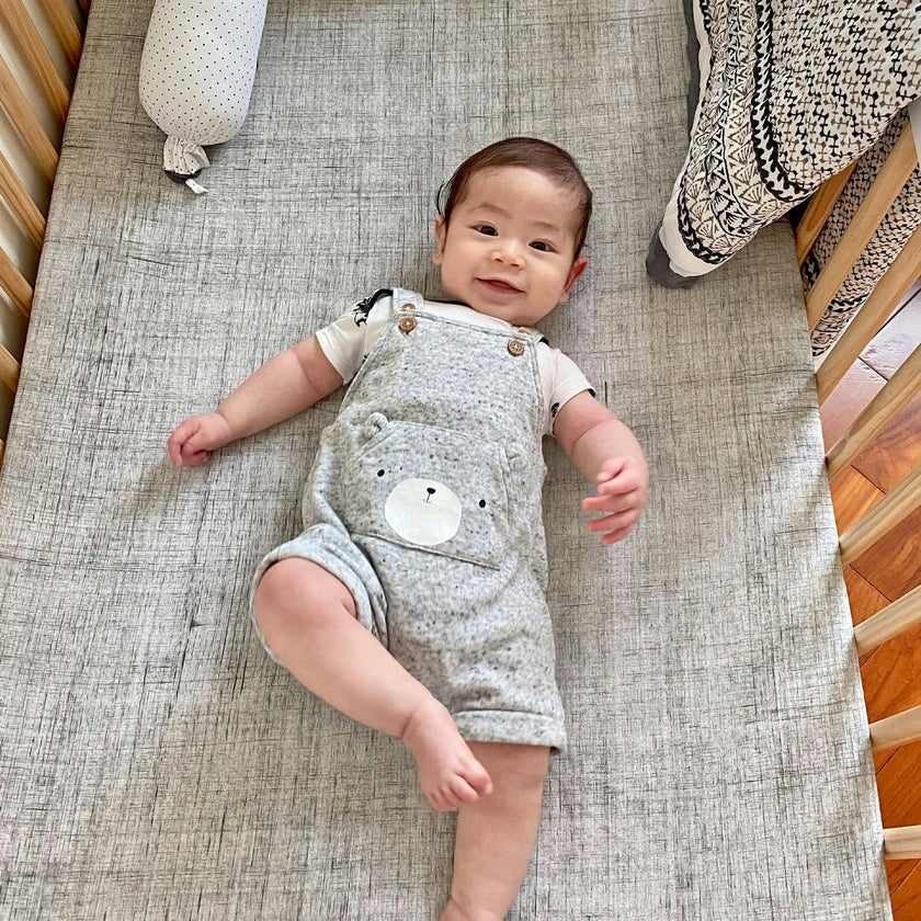 Brush-Stroked Cotton Fitted Crib Sheet