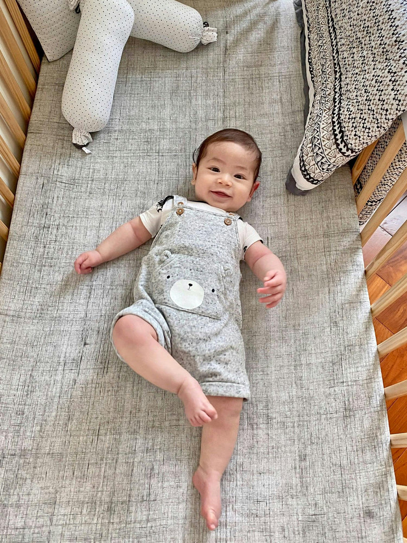 Brush-Stroked Cotton Fitted Crib Sheet