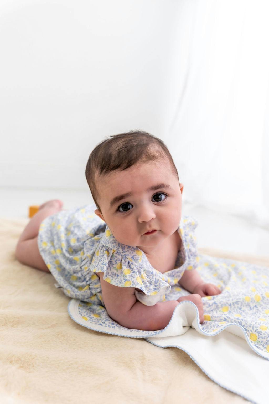Lemons Pima Cotton Baby Bloomer w/ Cross Straps