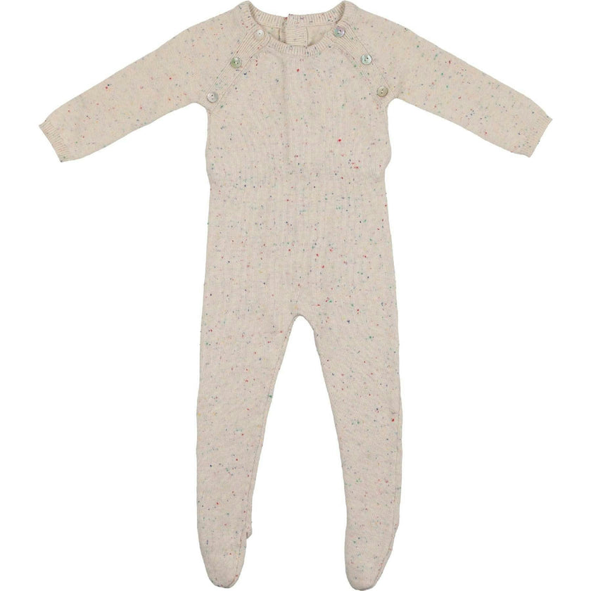 Heather Flecked Long Sleeve Footie