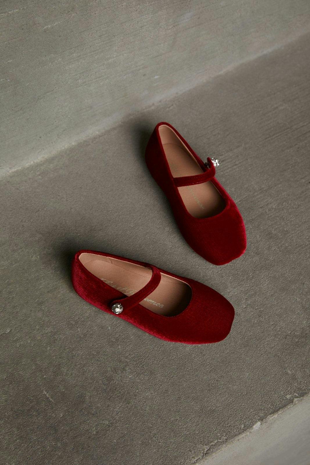 Whitney Velvet Square-Toe Mary Jane Shoes