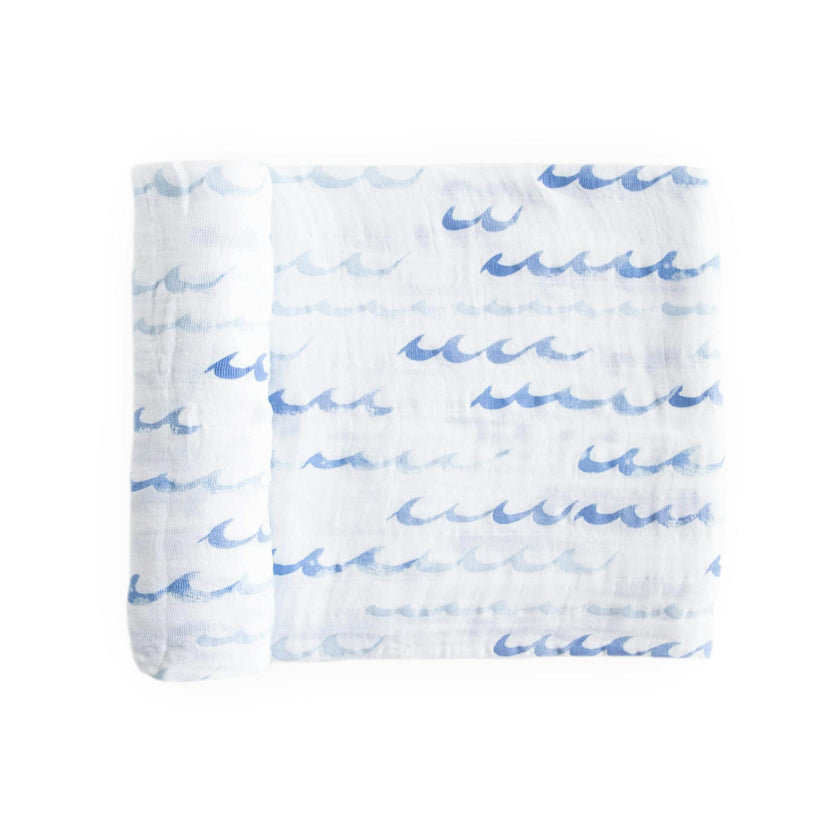 Cotton Muslin Swaddle Blanket - High Tide