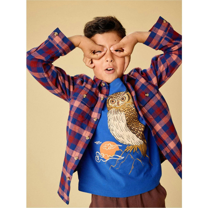 Flannel Button Up Shirt, Blue