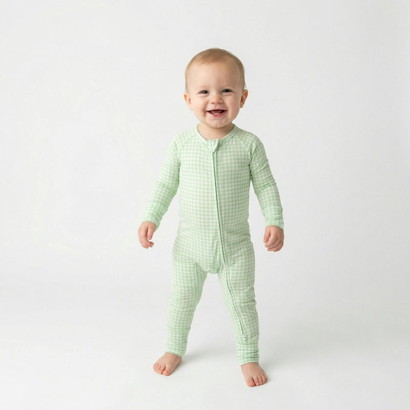 Pistachio Gingham Bamboo Sleeper