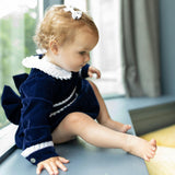 Long Sleeve Grace Bubble in Midnight Blue Velvet