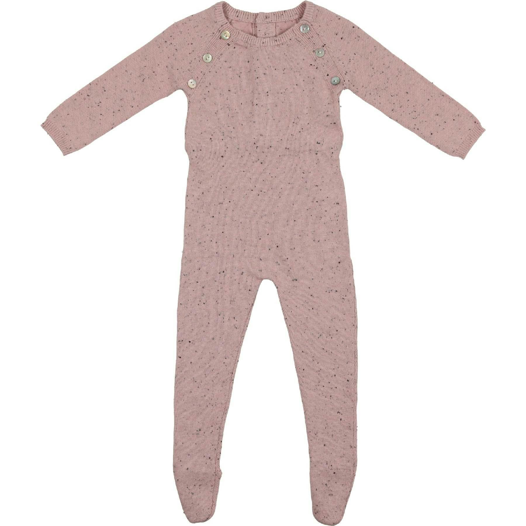 Heather Flecked Long Sleeve Footie