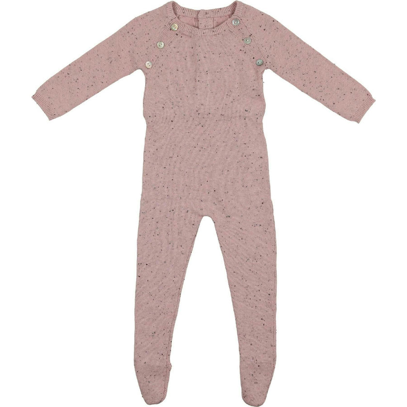 Heather Flecked Long Sleeve Footie