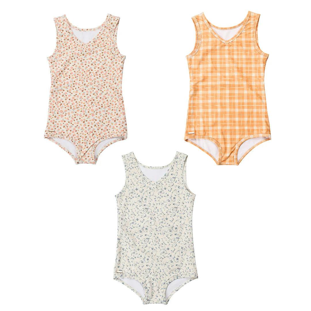 Sweetheart 1 Piece Swimsuit | UPF + Recycled - Buckwheat Plaid