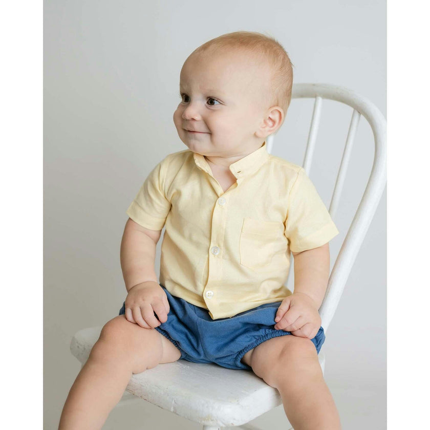 Blue Linen Diaper Cover