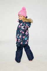 Two Piece Play Snowsuit Blue Floral Print