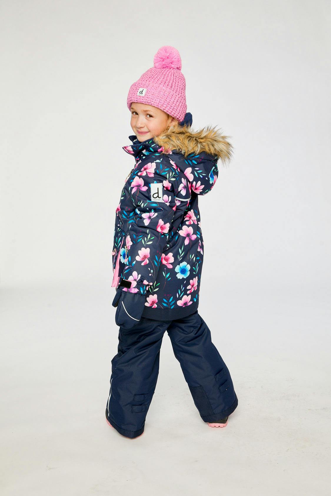 Two Piece Play Snowsuit Blue Floral Print