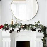 Handmade Reindeer Christmas Garland and Bunting Hand Felted Wool - 6' Arcadia Home