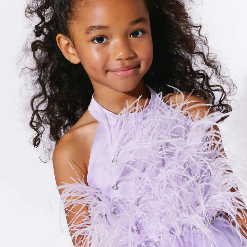 Lavender Haze Feather Dress