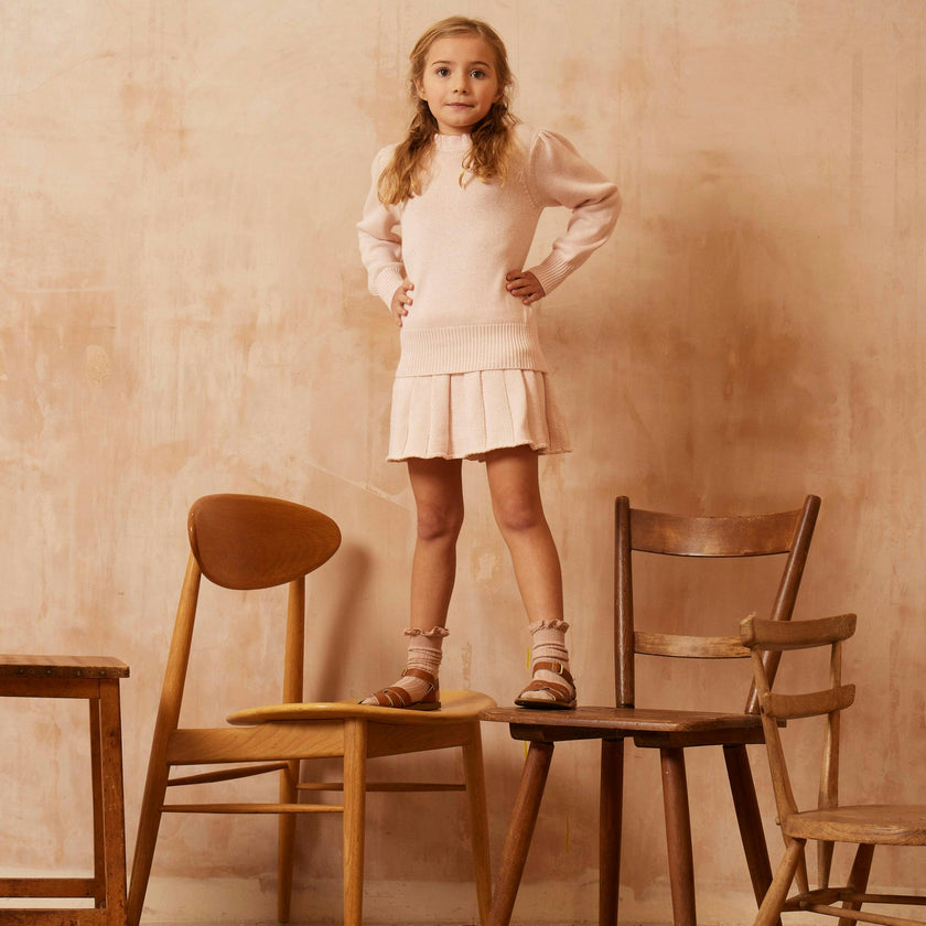 Ruffled Collared Jumper | Blush