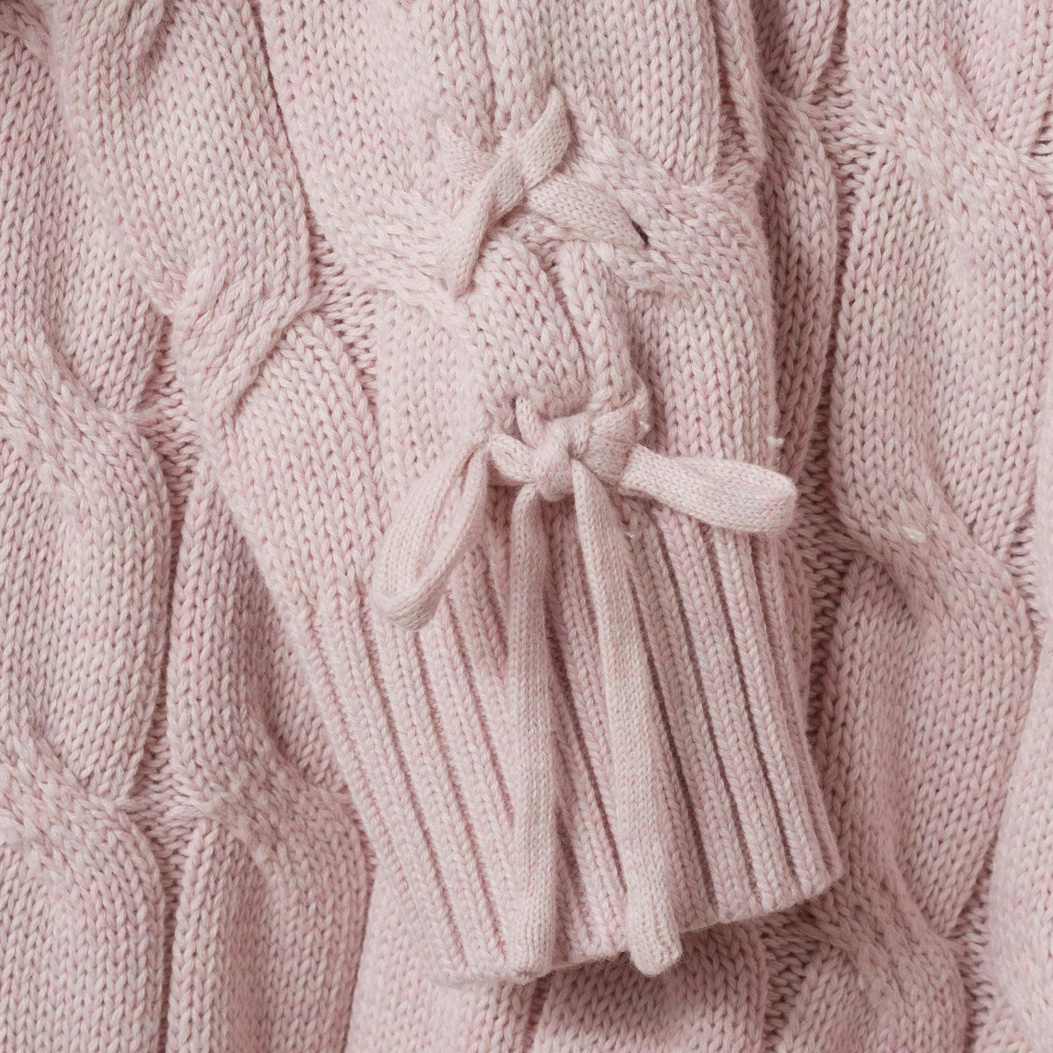 Tween (7-18) Girls Cable Knit Sweater | Lace-Up Details