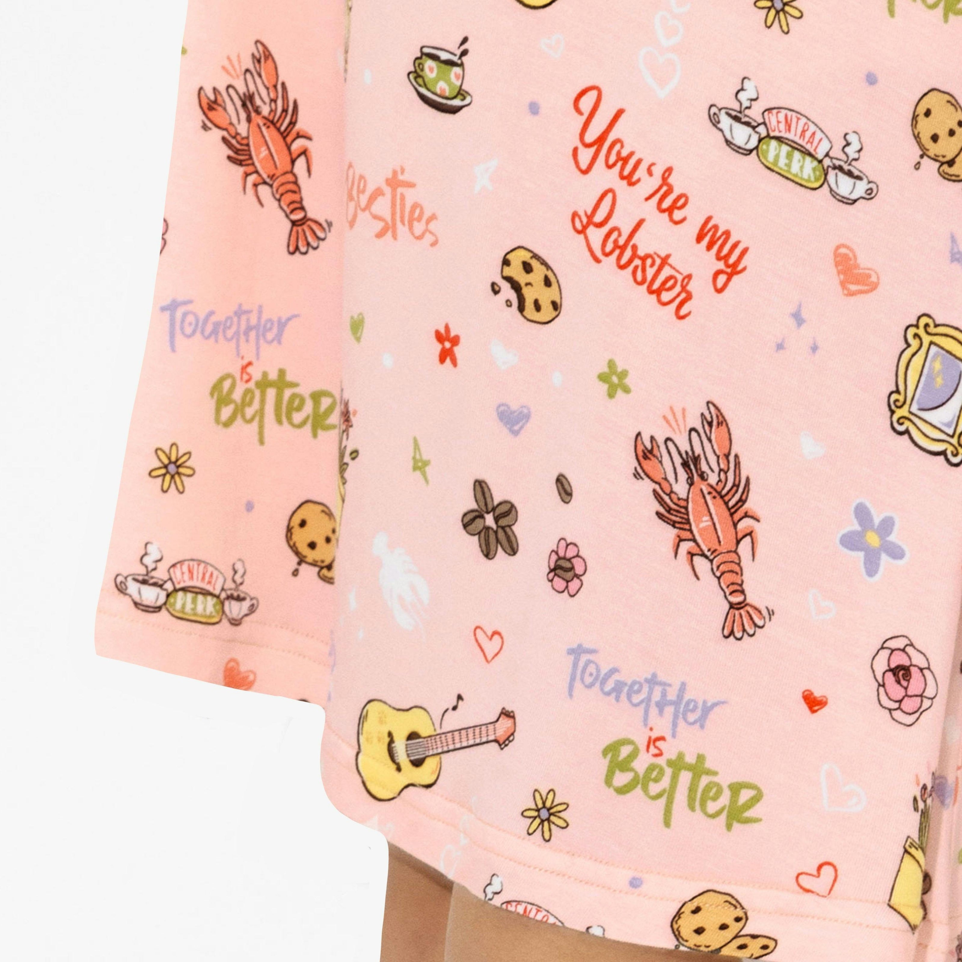 Friends: You're My Lobster Bamboo Girls' Short Sleeve Dress