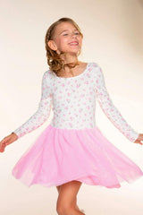 Simply Soft Long Sleeve Scoop Back Tulle Be Happy Dress