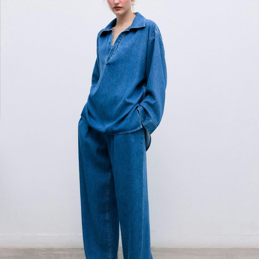TNS Tencel Woman Shirt Mid Denim