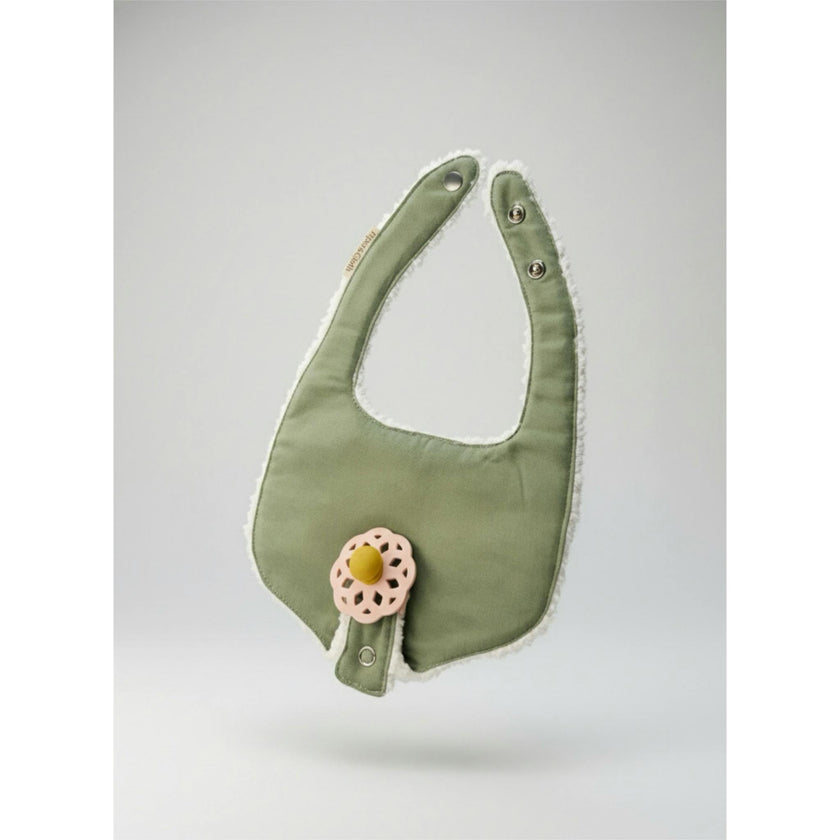 Soothe & Snap Pacifier Bib- Olive Grove