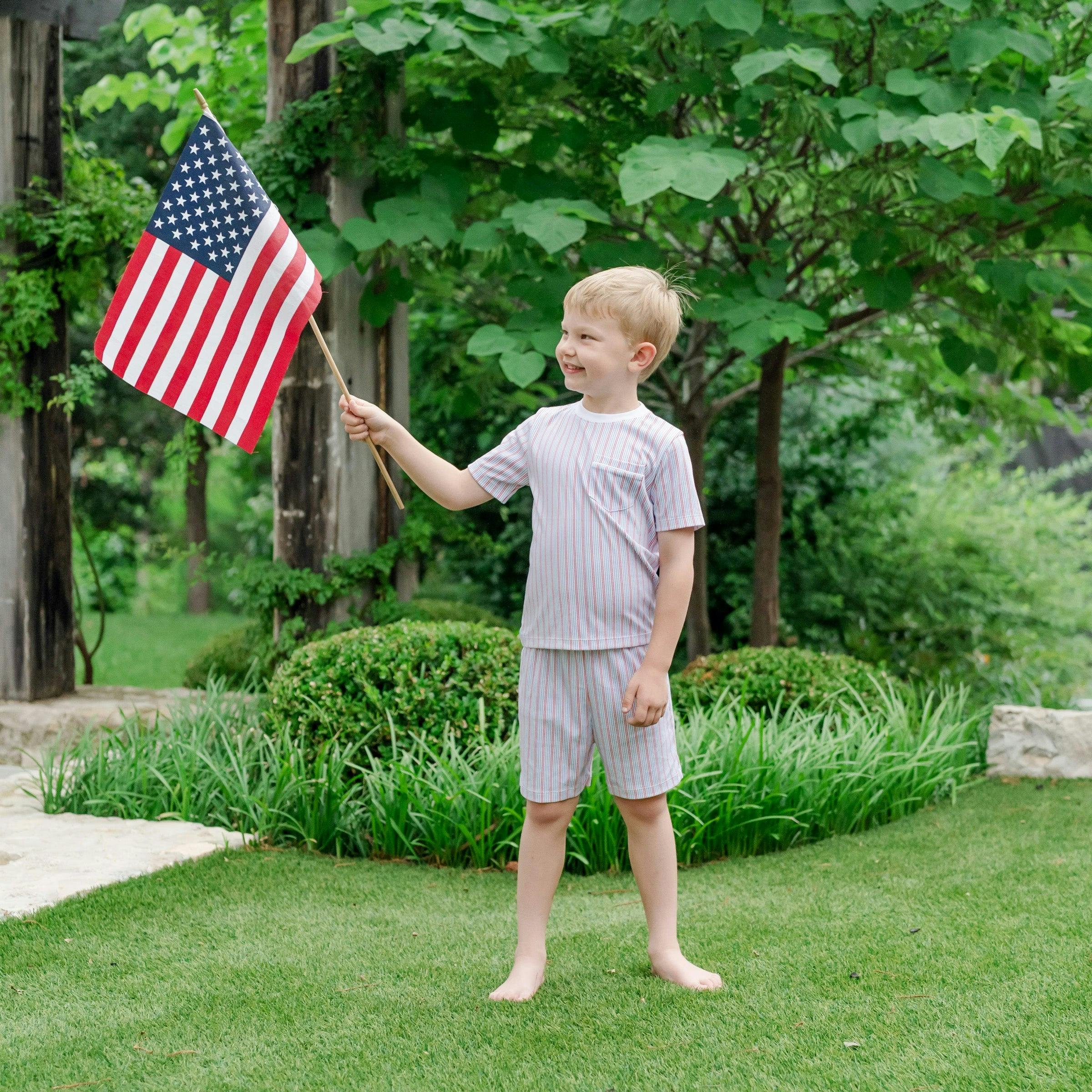 Charles Boys' Short Set - Liberty Stripe