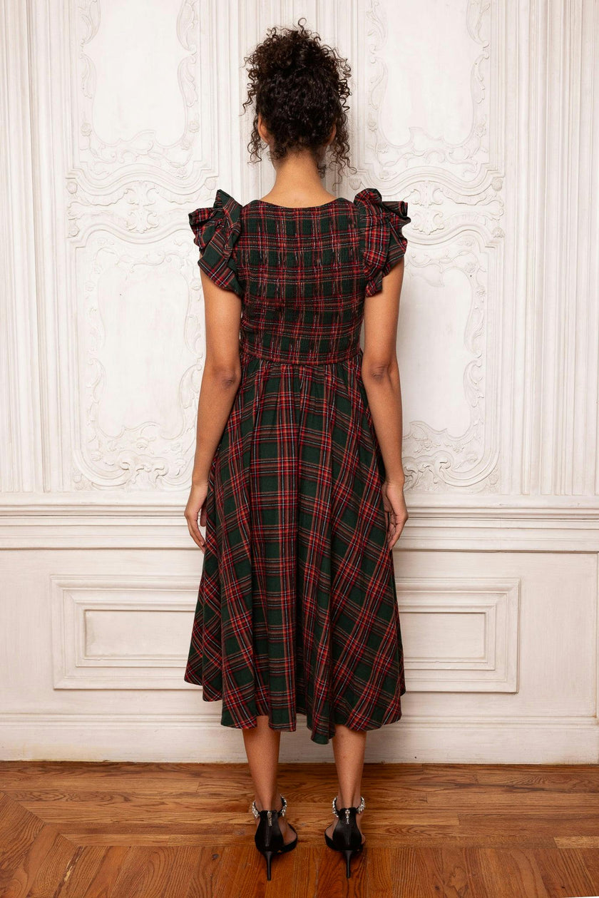 Hattie Dress in Evergreen Plaid