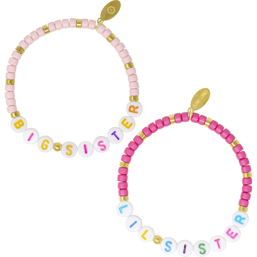 Girl's Big Sis/Lil Sis Stretchy Bead Bracelet Set