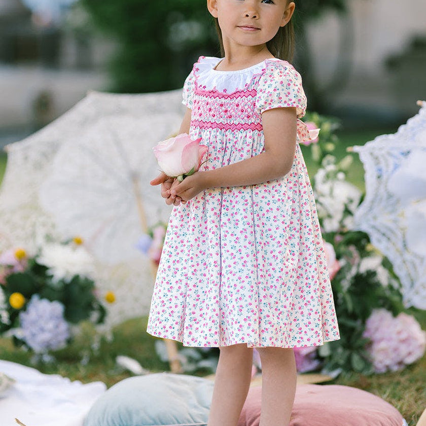 Isadora Pink Floral Empire Dress