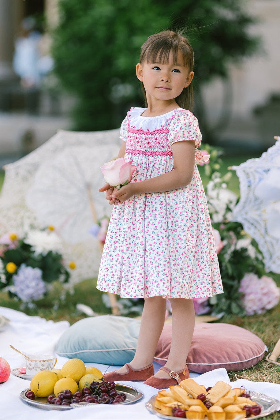 Isadora Pink Floral Empire Dress