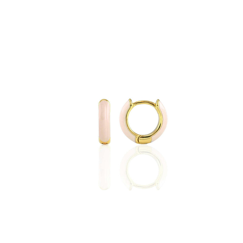 Enamel Huggie Hoop Earrings
