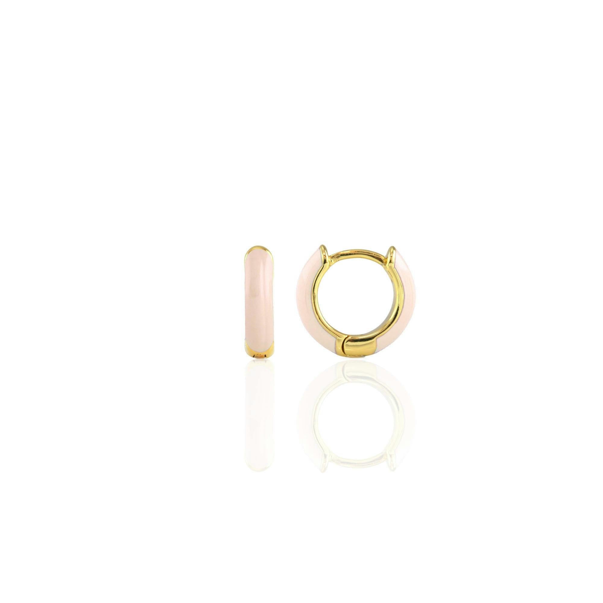 Enamel Huggie Hoop Earrings