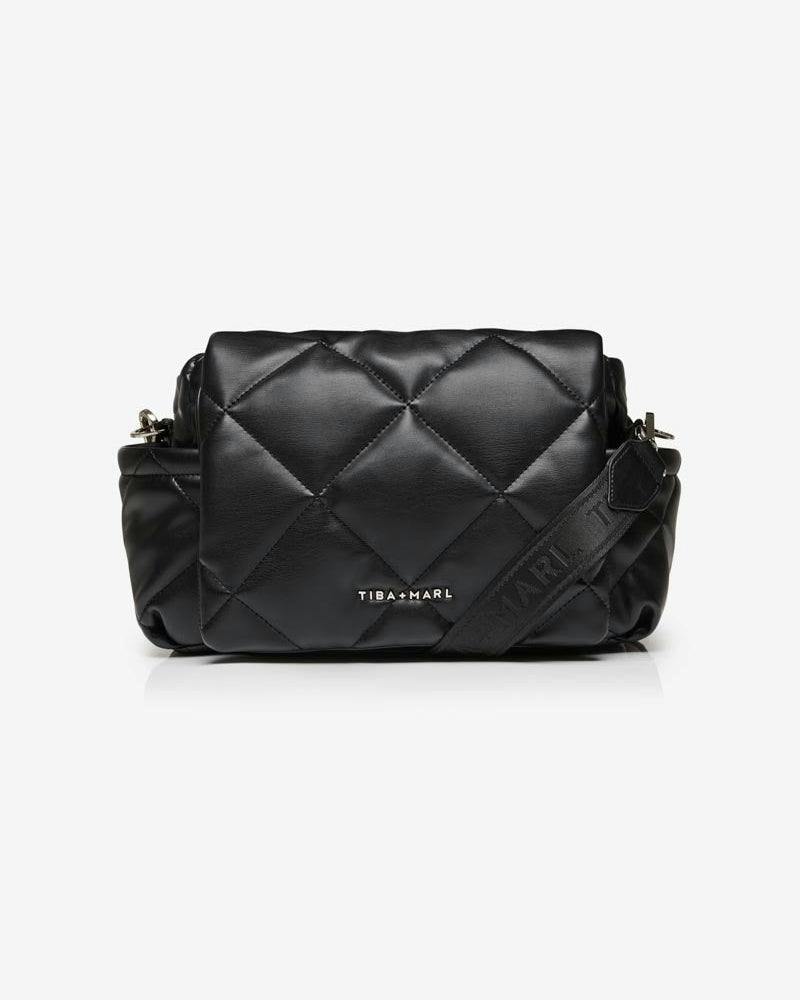 Nova Eco Compact Changing Bag Black Quilted Faux Leather