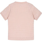 Organic Short Sleeve Cable Sweater, Pink